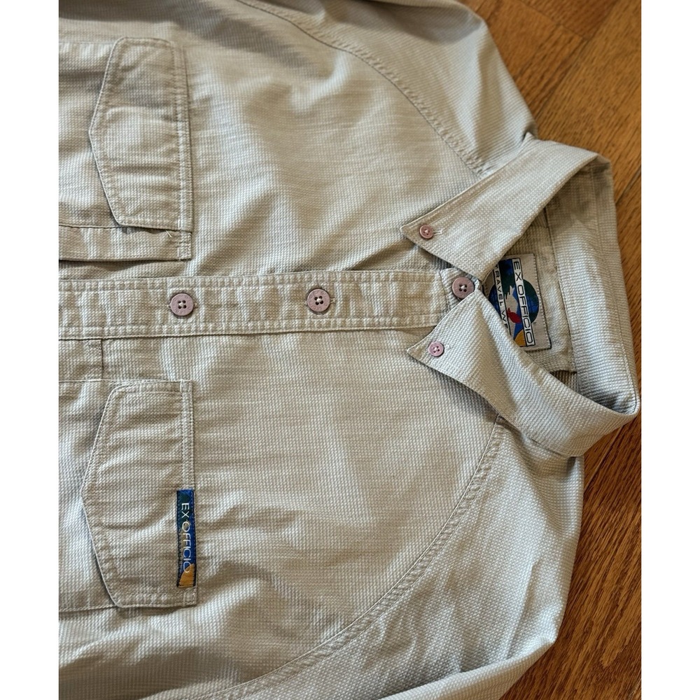 Exofficio Travel Wear Long Sleeve Outdoor Shirt Size L Safari Vented Fishing